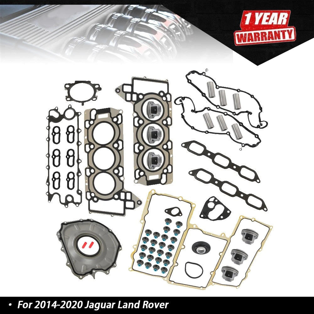 Engine Full Gasket Set with Piston Rings for Jaguar Land Rover 2014–2020