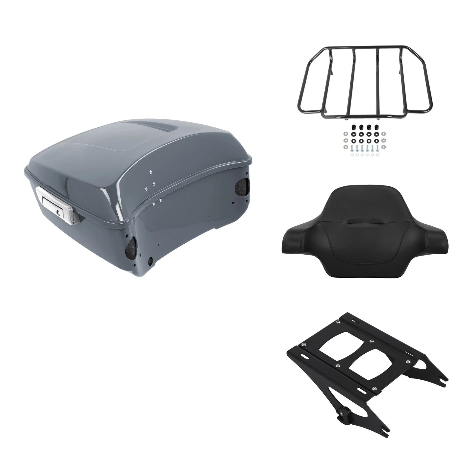 Trunk Backrest Mount Rack for Harley Street Glide (2014–2023) Gunship Gray