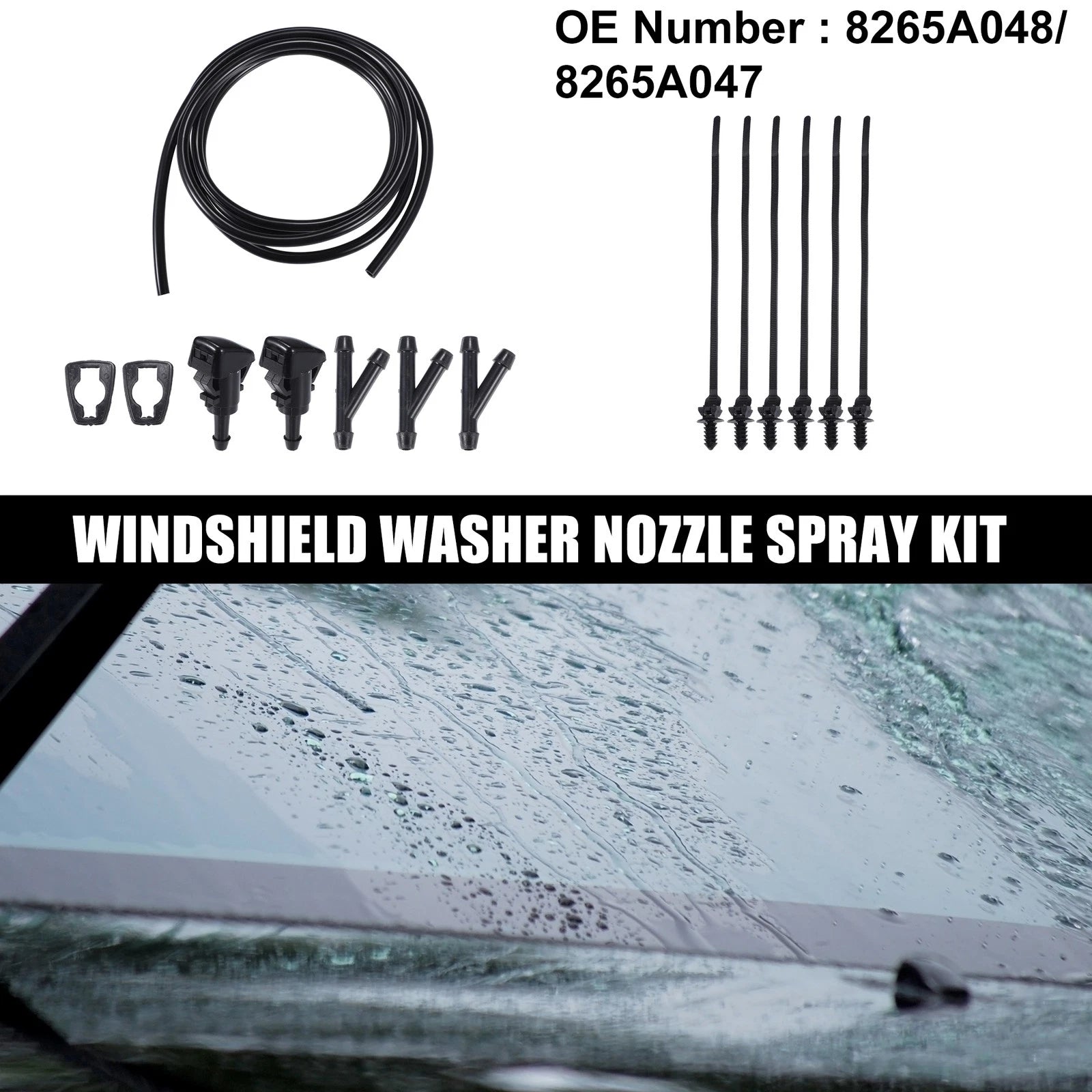 Set of 2 Windshield Washer Nozzles No. 8265A048 for Mitsubishi Eclipse (1995–1999)