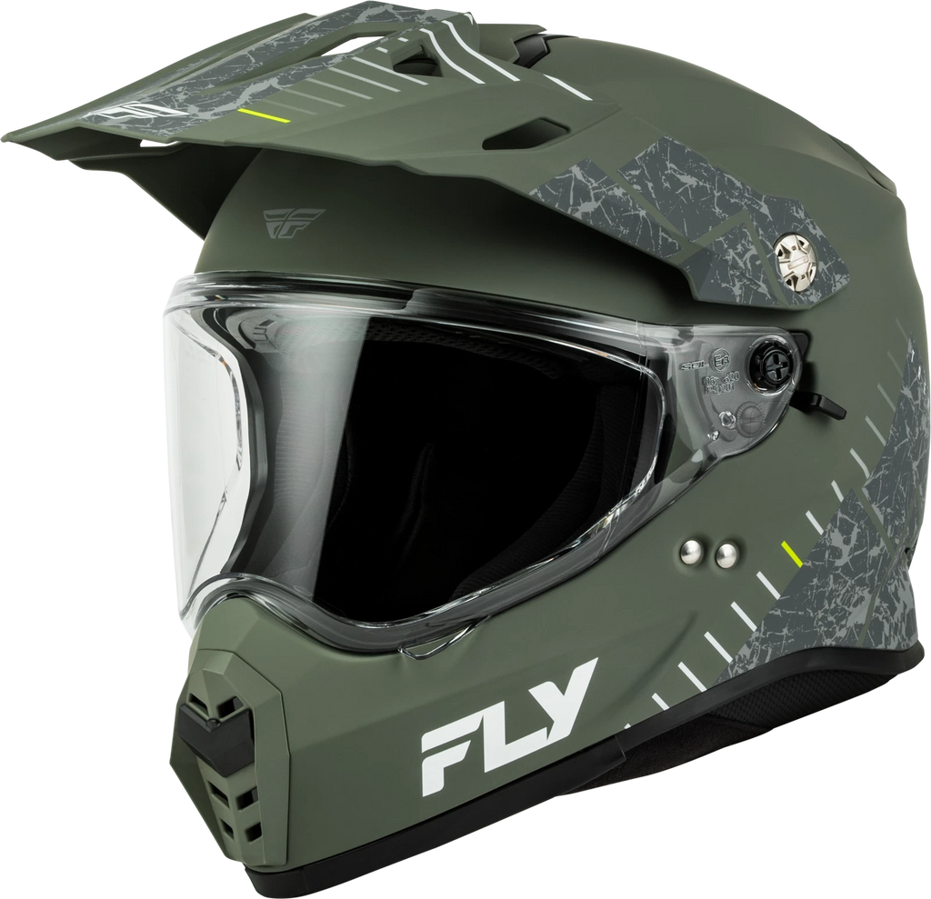 Fly Racing Trekker Helmet for Street Full-Face (Small, Sage/Grey) 73-7043S