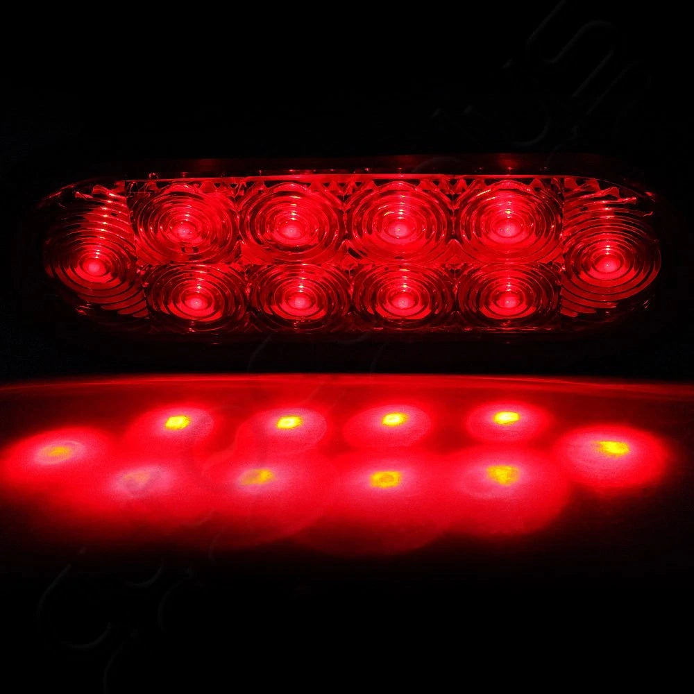 Set of 4 LED Red 6" Oval Flush Mount Tail Light Marker for Trailer