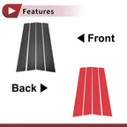 Set of 4 Car Door Pillar Window Trim for Honda City (2003–2008) Black Carbon Fiber