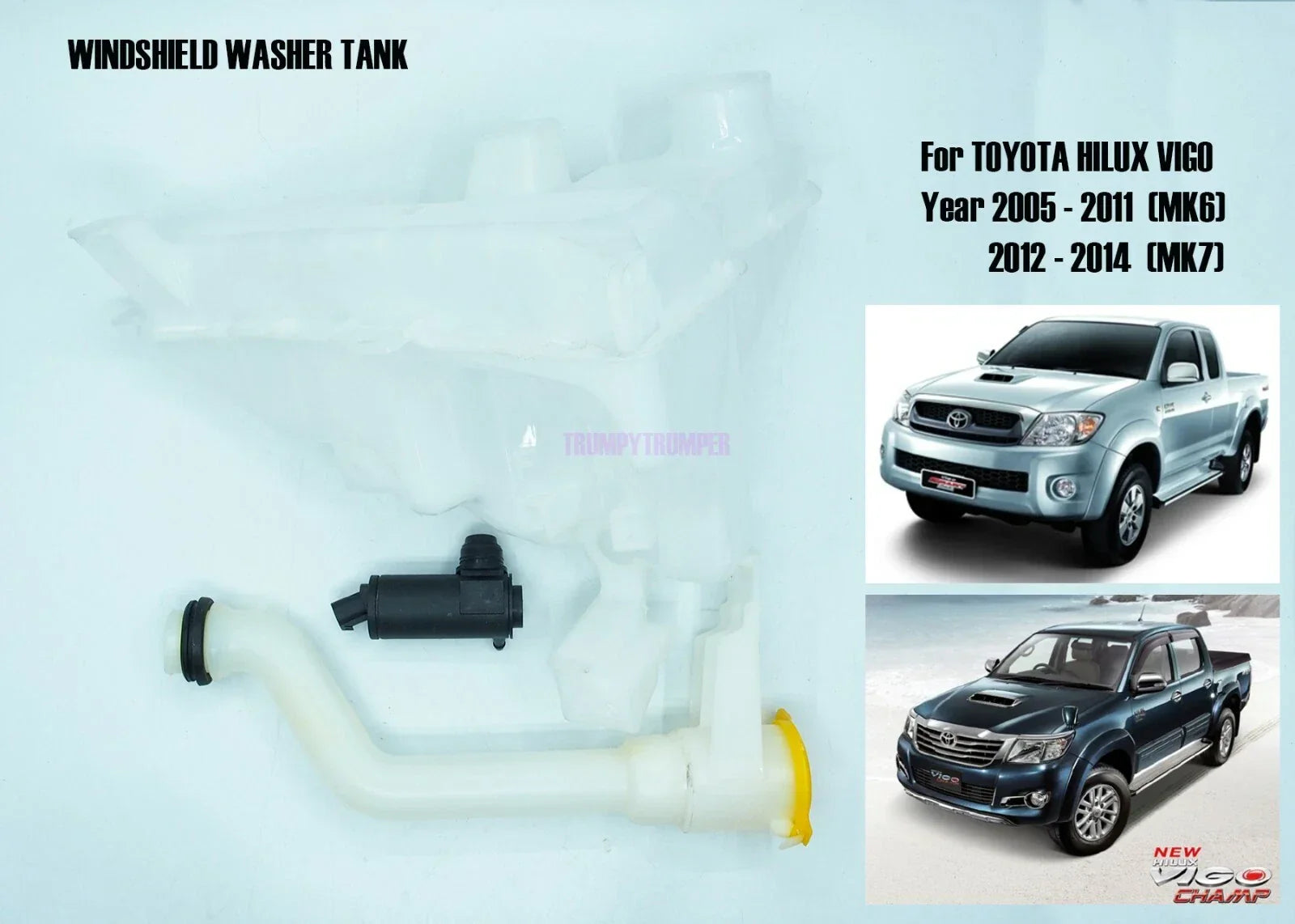 Windshield Washer Tank for Toyota Hilux Vigo MK6 MK7 AN10 AN20 AN30 (2005-2014)