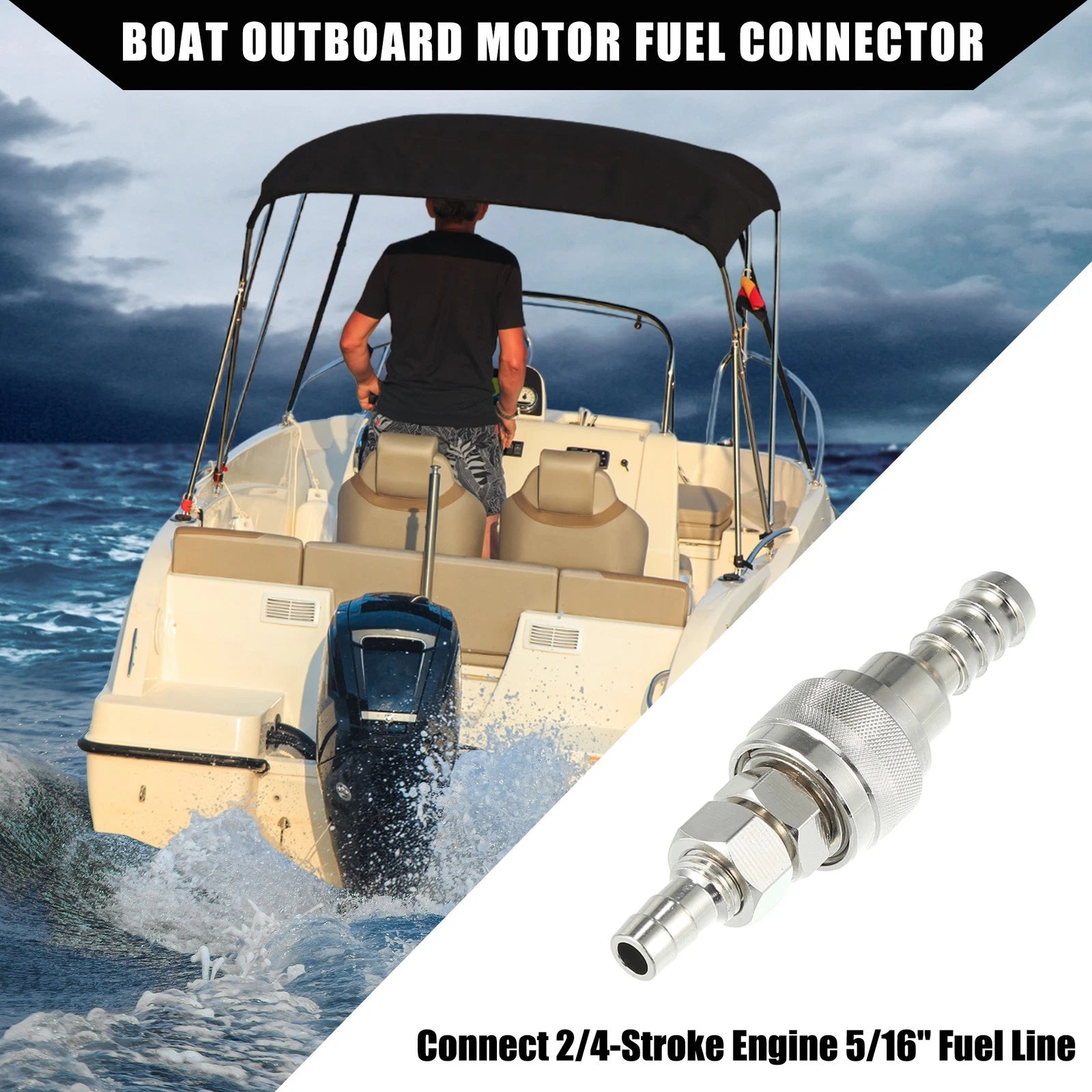 5/16" Boat Fuel Connector Male Nut for Tohatsu Nissan (2/4 Stroke)