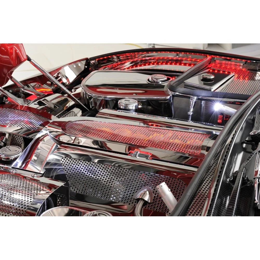 Polished Stainless Steel Inner Fender Liners with Yellow LED for Corvette (1997–2004)