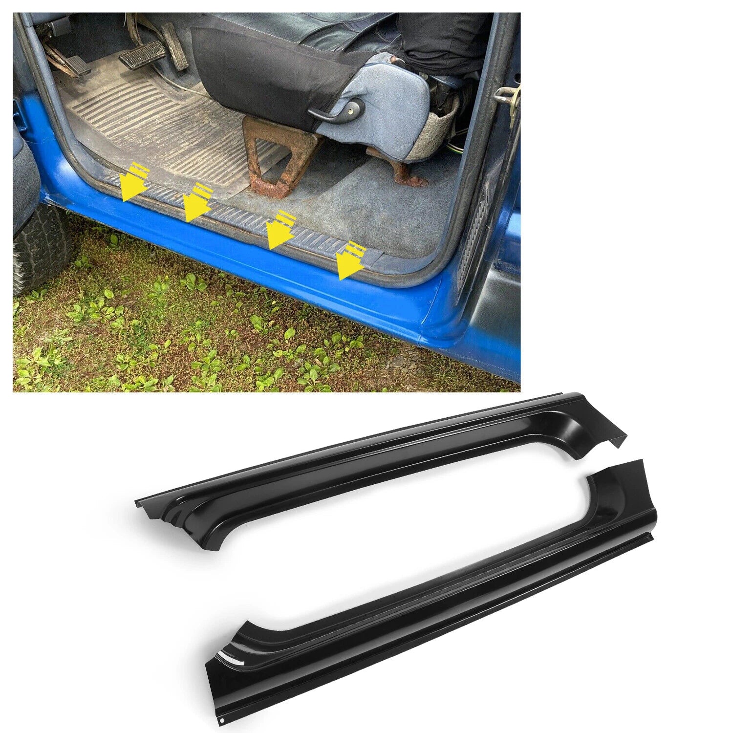 Rocker Panels for Dodge Ram 1500 (1994–2002) Black Steel