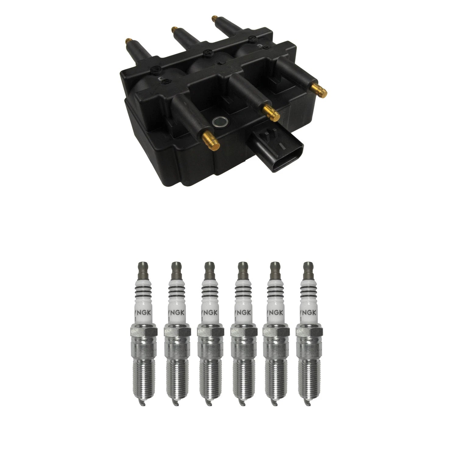 NGK Ignition Coil & 6 Iridium Spark Plugs Kit for Town & Country Grand Caravan (2008–2016)