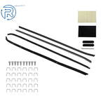 Set of 4 Chrome Window Sweep Weatherstrips for Firebird Camaro (1970-1981)