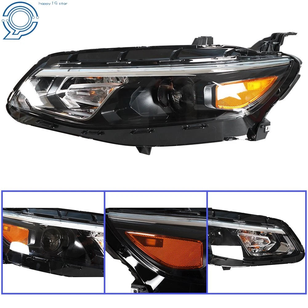 Halogen Headlights for Chevy Malibu (2016-2018) Black Housing Clear Lens