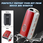 TPU Sand Leather Smart Key Shell with Keychain for Mazda (2014-2025)