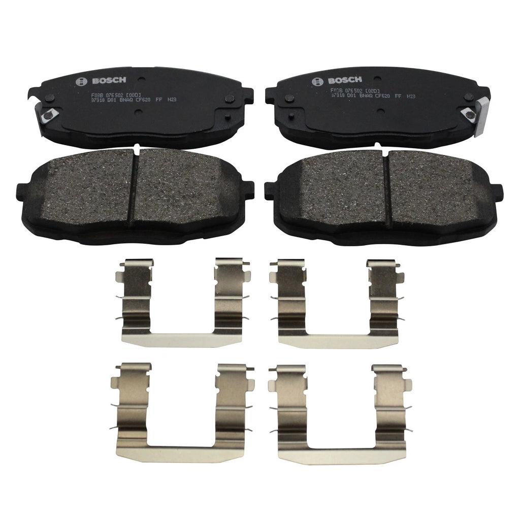 Front Rotors & Bosch QuietCast Ceramic Brake Pads Kit for Kia Forte (2014–2020)