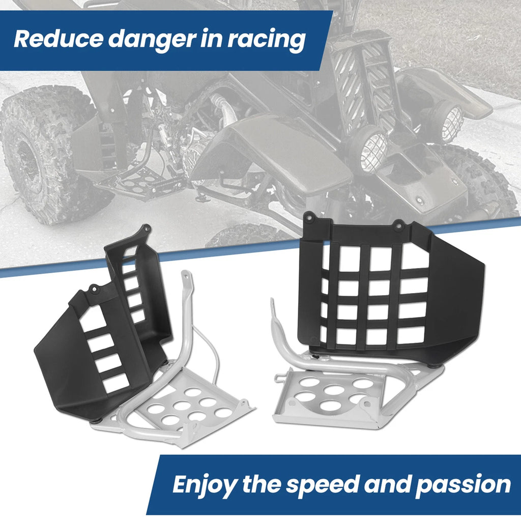 Silver Heel Guards Footrest for Yamaha Banshee 350 (1987–2006) Left + Right