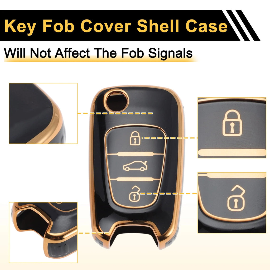 Car Key Case for Hyundai i10 i20 i30 i35 i40 ix20 ix25 ix30 ix35 ix55 (3 Buttons)