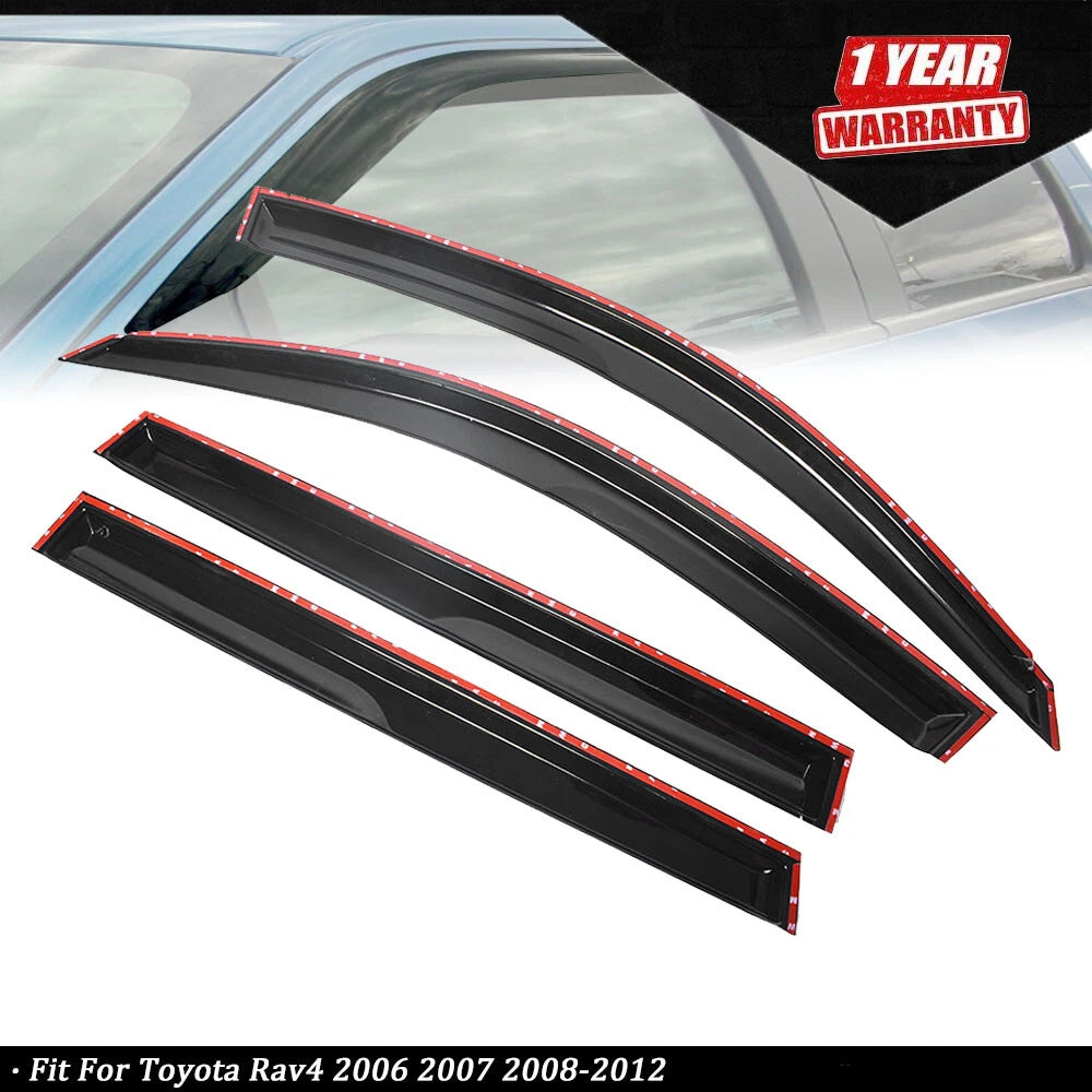 Window Visors for Toyota RAV4 (2006–2012) Black Reinforced Acrylic