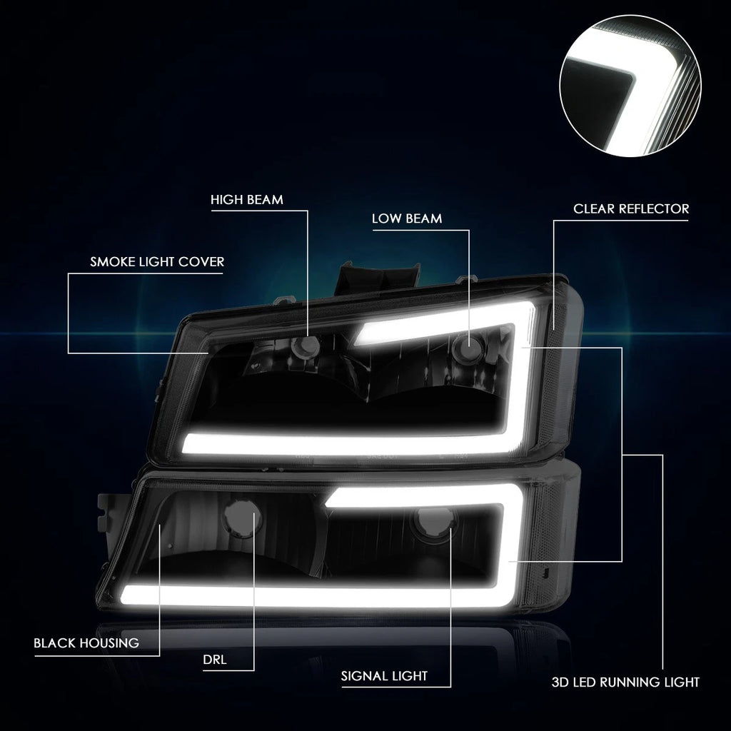 LED DRL Bumper Headlight/Lamp for Chevy Silverado/Avalanche (2003–2007)