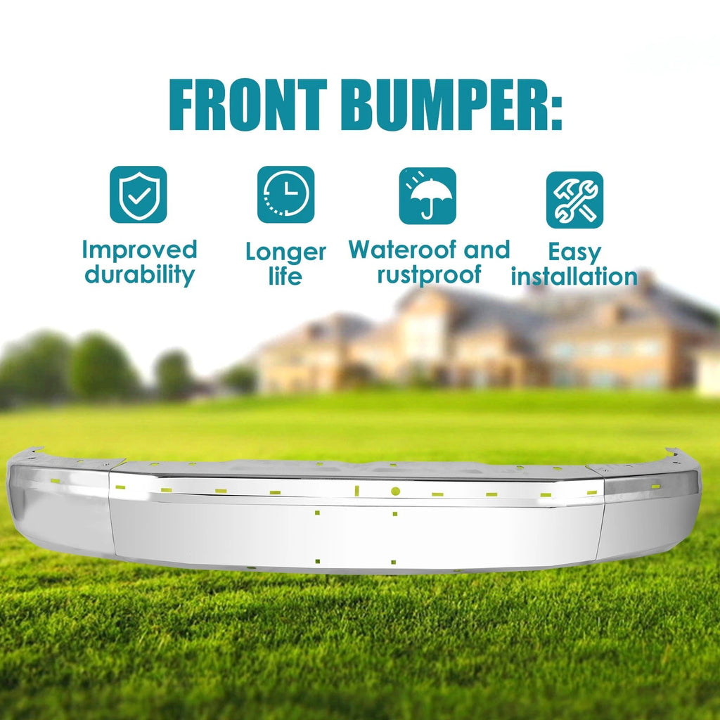 Chrome Steel Front Bumper Face Bar for Chevy Express/GMC Savana (2003–2025)