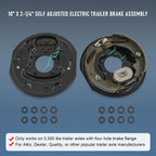 Set of 4 Electric Trailer Brake Assemblies for 3500 lbs Trailers (10"x2-1/4")