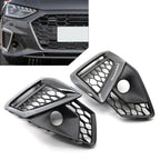Gloss Black Front Bumper Fog Light Grille for Audi A4L (2020-2022)