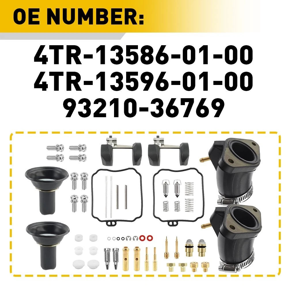 Carburetor Rebuild Kit for Yamaha V Star 650 XVS650 (1998–2016) 4TR-13596-01-00