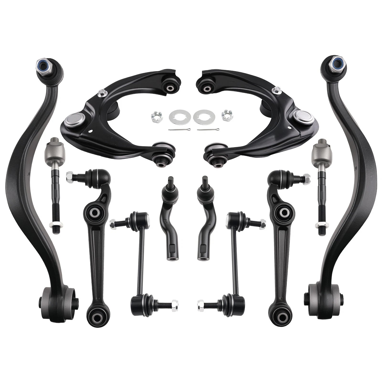 12x Front Lower Control Arms Ball Joints Tie Rods for Ford Fusion Mercury Milan (2006–2012)