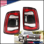 LED Tail Lights Pair for Dodge Ram 2500 3500 (2019–2024) - Black Bezel