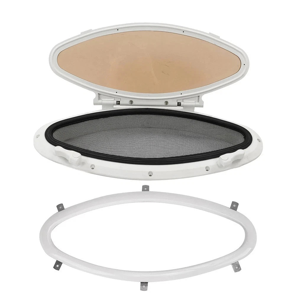 Oval Porthole Window 470x210mm Inward Opening Waterproof for Boat RV