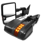 Pair Powered Amber LED Turn Signal Side Towing Mirror for Chevy GMC C/K (1988–2002)