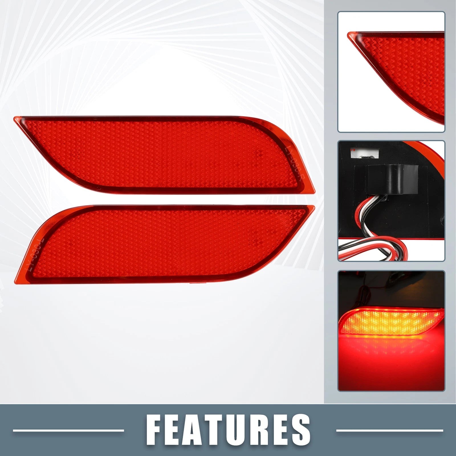2X Rear Bumper Reflector LED Brake Tail Light 84281FG000 for Subaru Impreza (2017–2021)