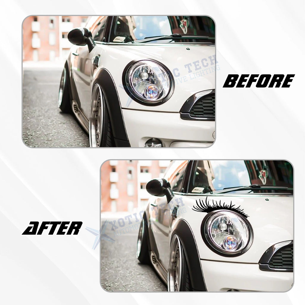 Black Eyelashes Decoration Decal for Pair Car Headlight Fog Light (2020-2026)