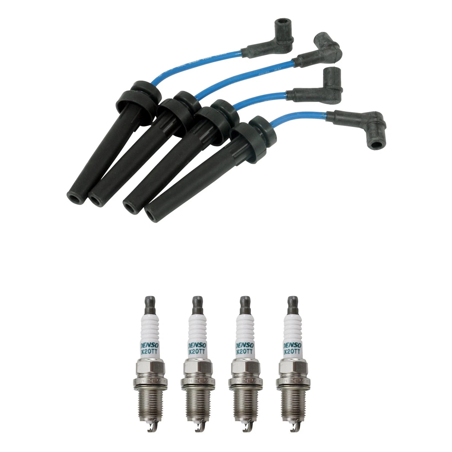 NGK 7mm Wire Set & Denso Iridium Spark Plug Kit for Avenger Eclipse Sebring (L4)
