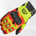 Cortech Manix ST Leather Gloves for Motorcycle Gear (Flo Yellow Red Black)
