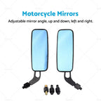 2X 8/10mm Motorcycle Mirrors for Chopper Cruiser Bobber Cafe Racer