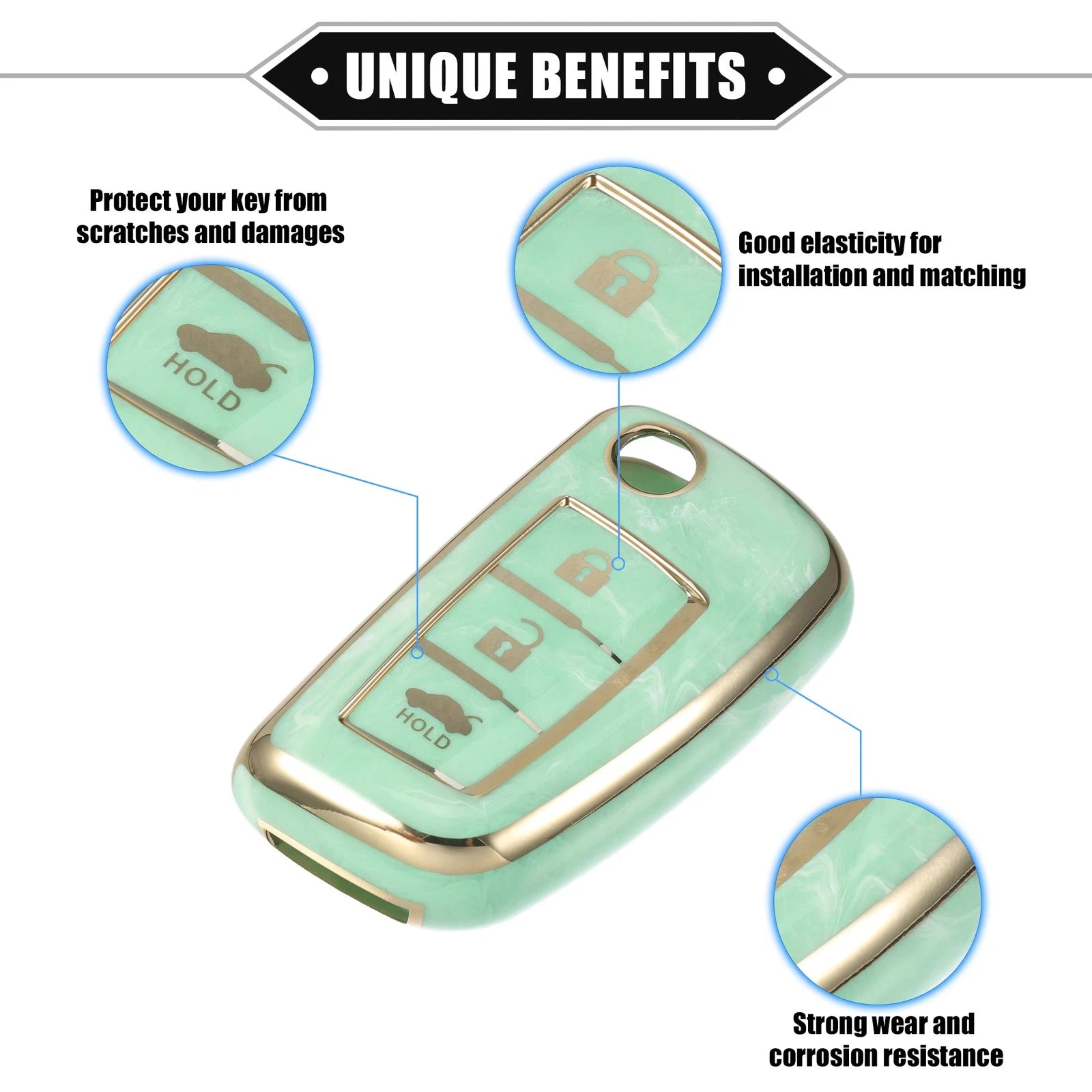3X Smart Key Fob Case Cover for Nissan Rogue Frontier (2014–2023) TPU Green
