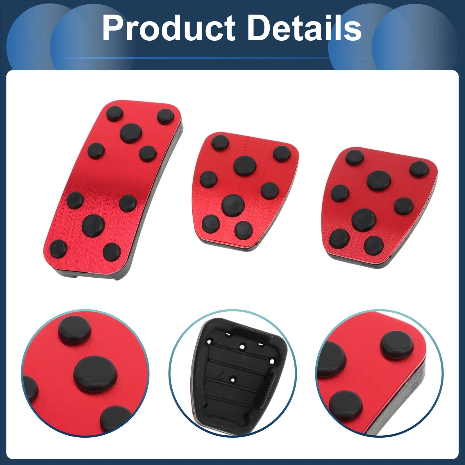 3 Pcs Foot Accelerator Pedal Covers for Subaru Forester (2006–2018) Red