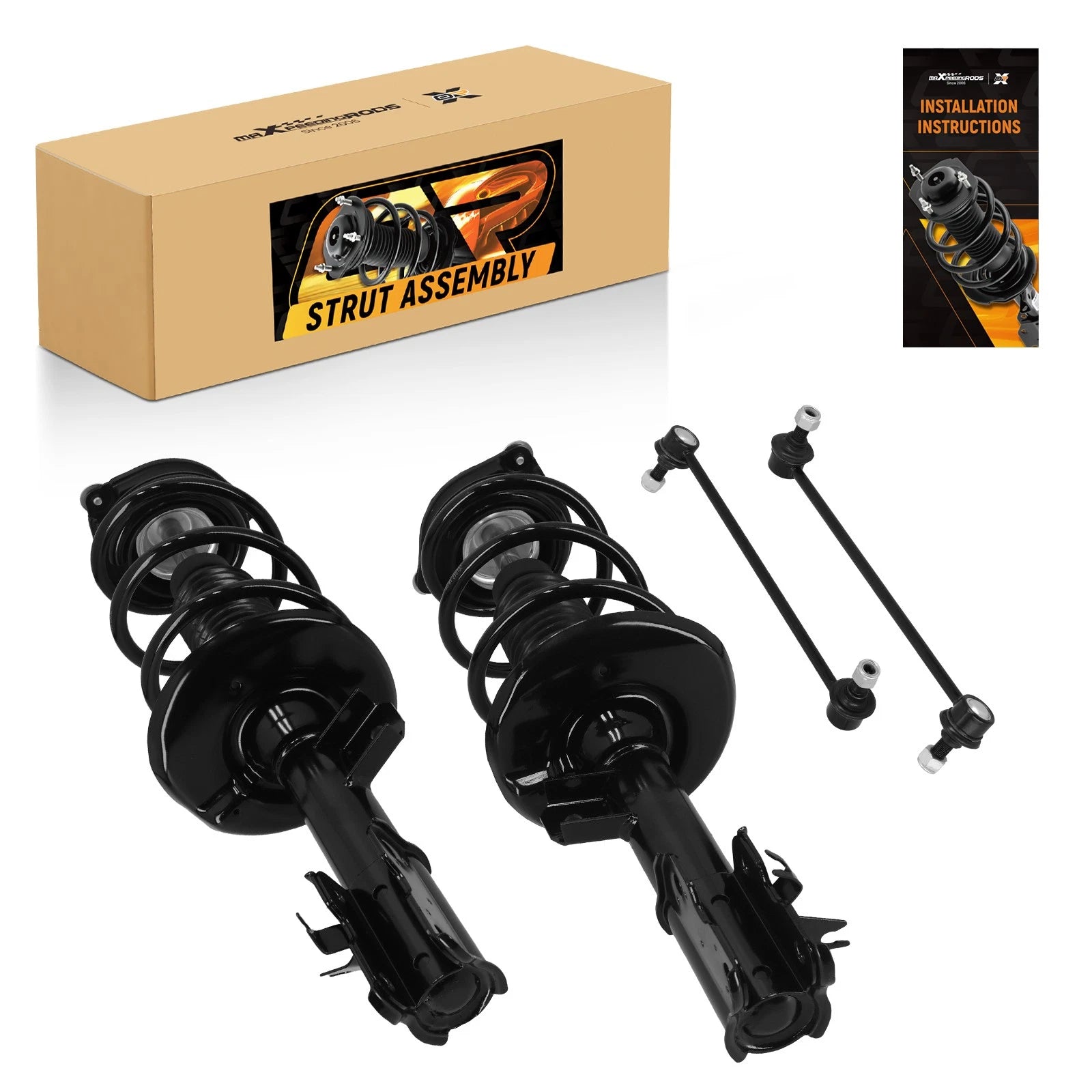 Set of 2 Front Struts w/Coil Sway Bars for Nissan Rogue (2012) 172897