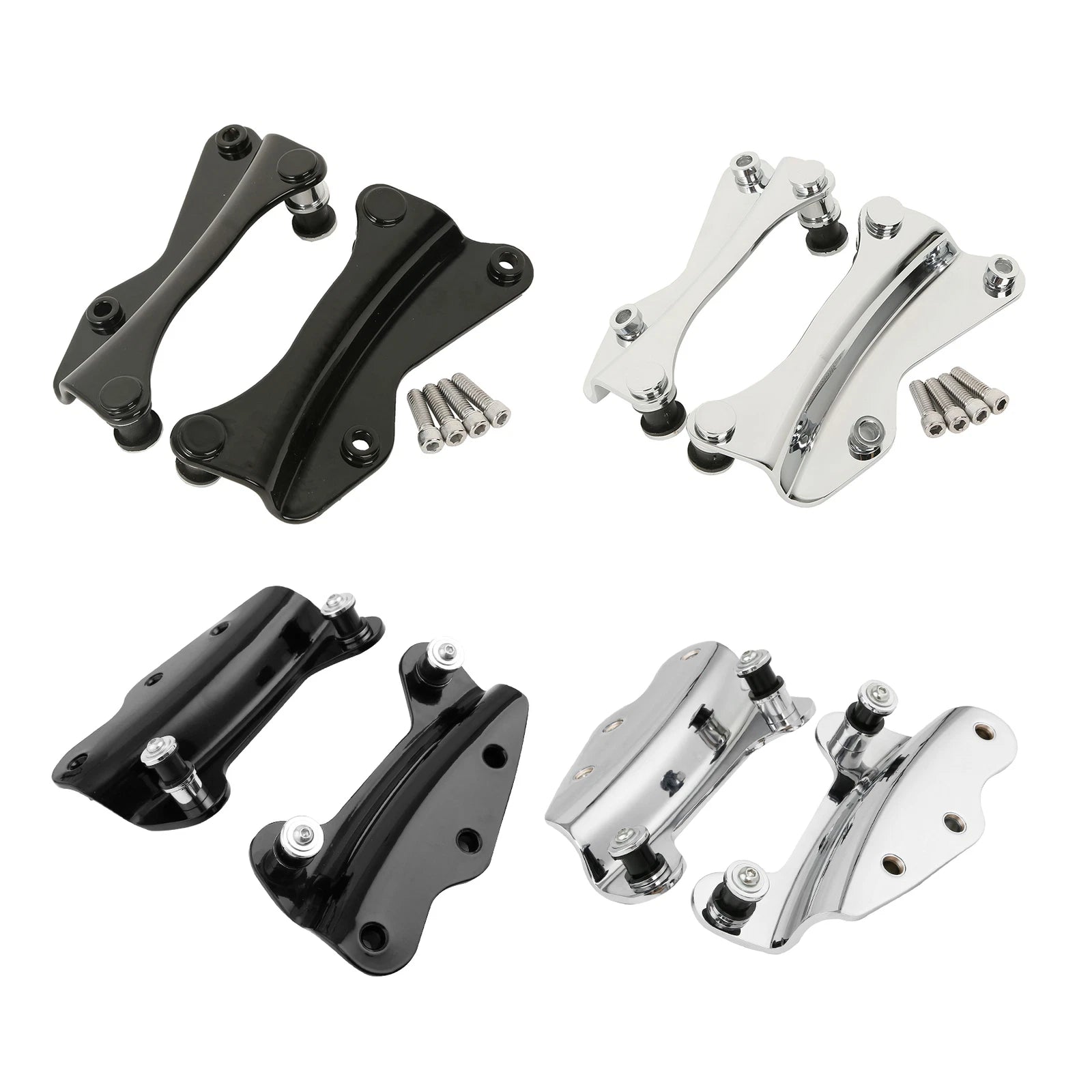 Set of 4 Docking Hardware Kit for Harley Touring Glide (2009–2025) Chrome/Black
