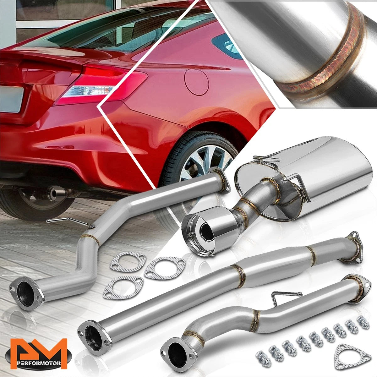 4" Tip Catback Exhaust Muffler for Honda Civic FG3/FG4 (2012–2015)