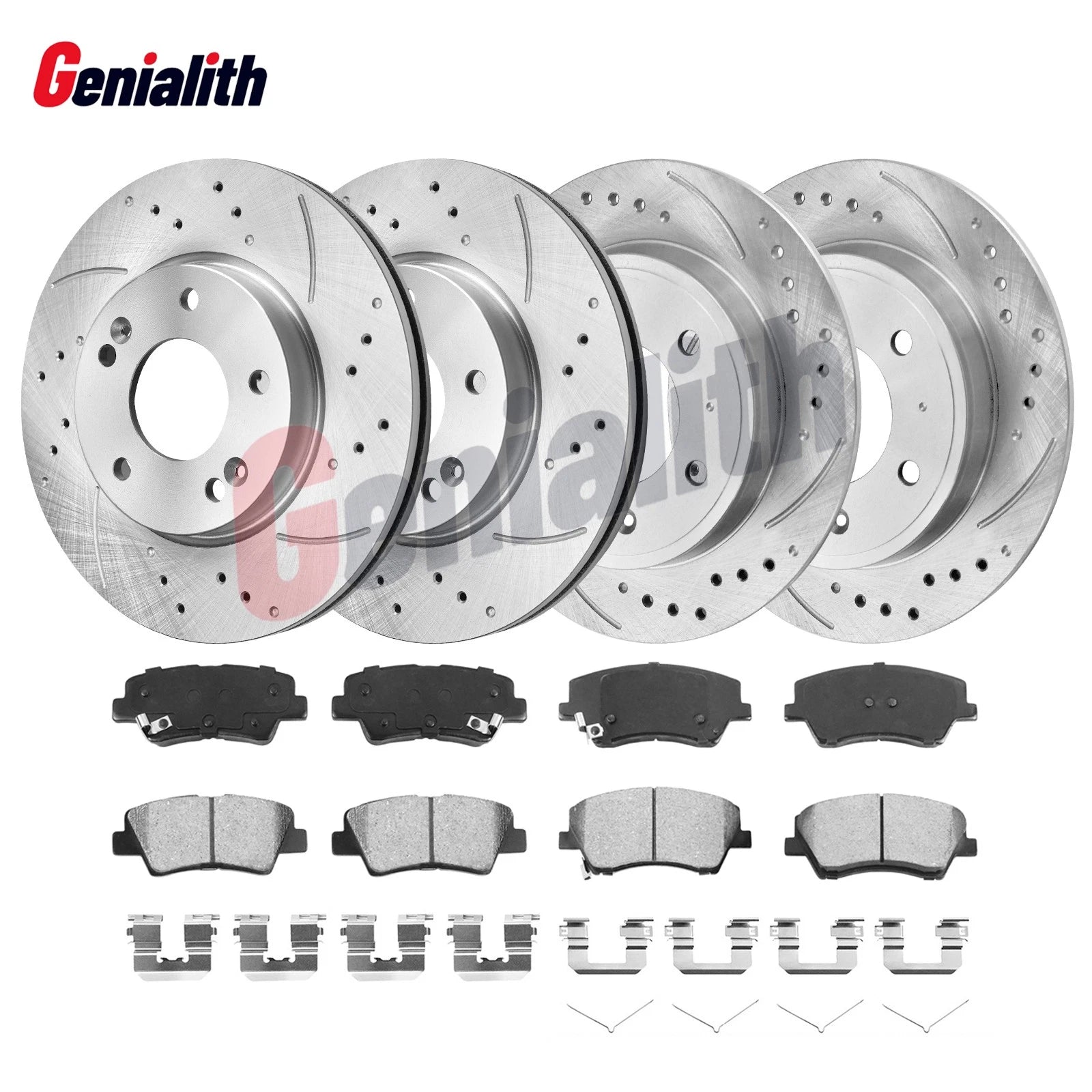 Front Rear Disc Brake Rotors Pads for Hyundai Elantra (2017–2020)