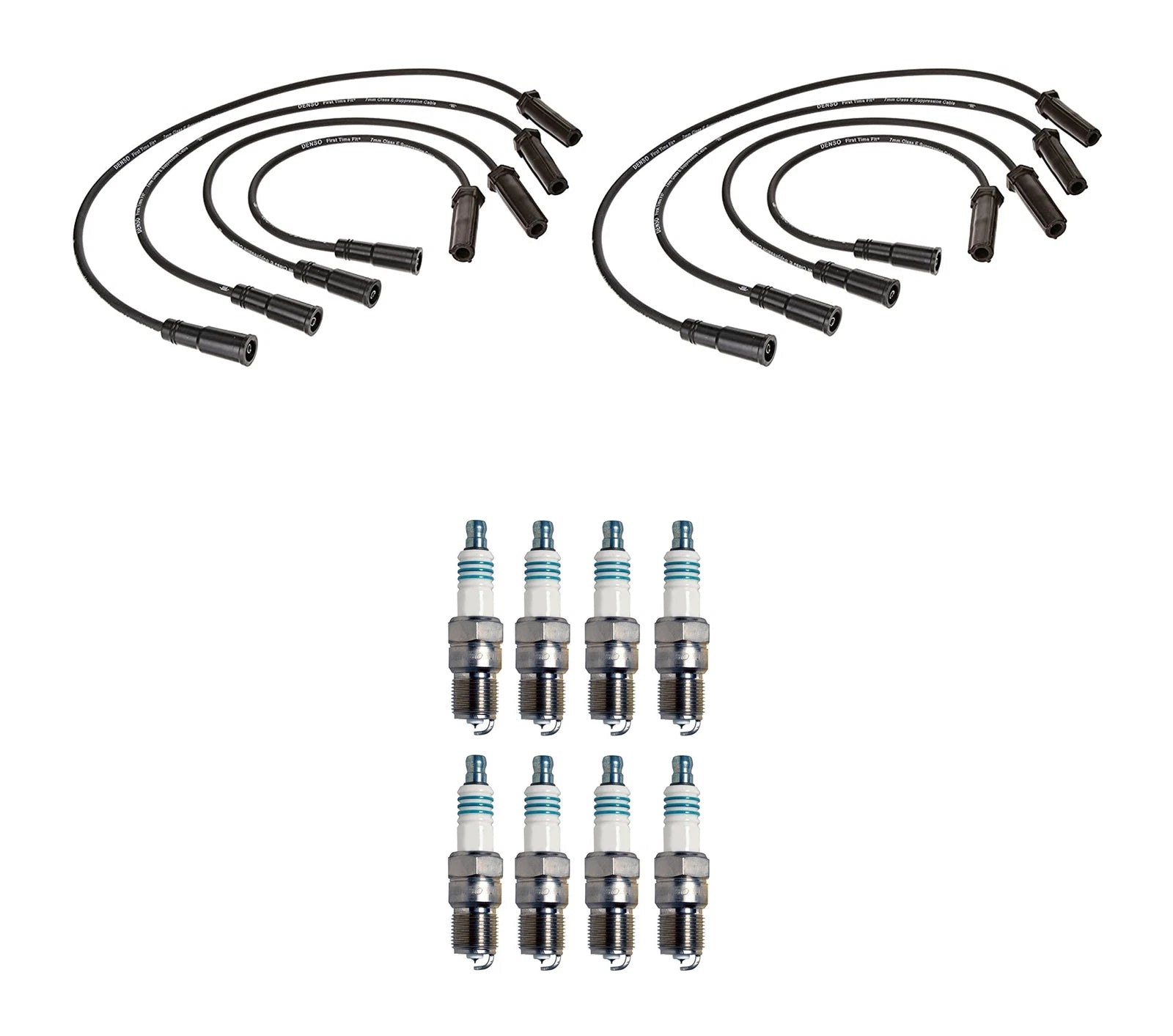 Denso Wire Set & 8 Iridium Power Spark Plugs for Chevy GMC V8 (0.044)