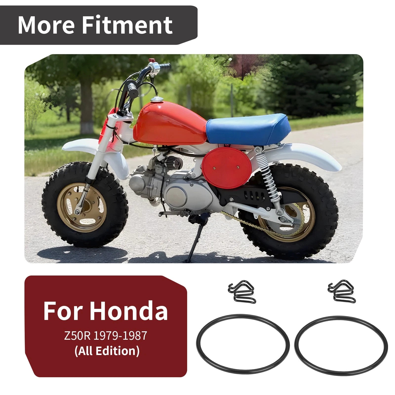 Set of 2 Front Number Plate Mount Clips for Honda Z50R (1979–1987) 64112-181-010