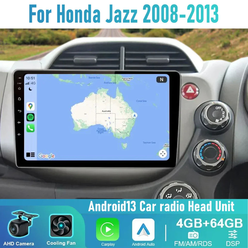 10" Apple CarPlay Android Auto Head Unit Radio for Honda Jazz (2008-2013)