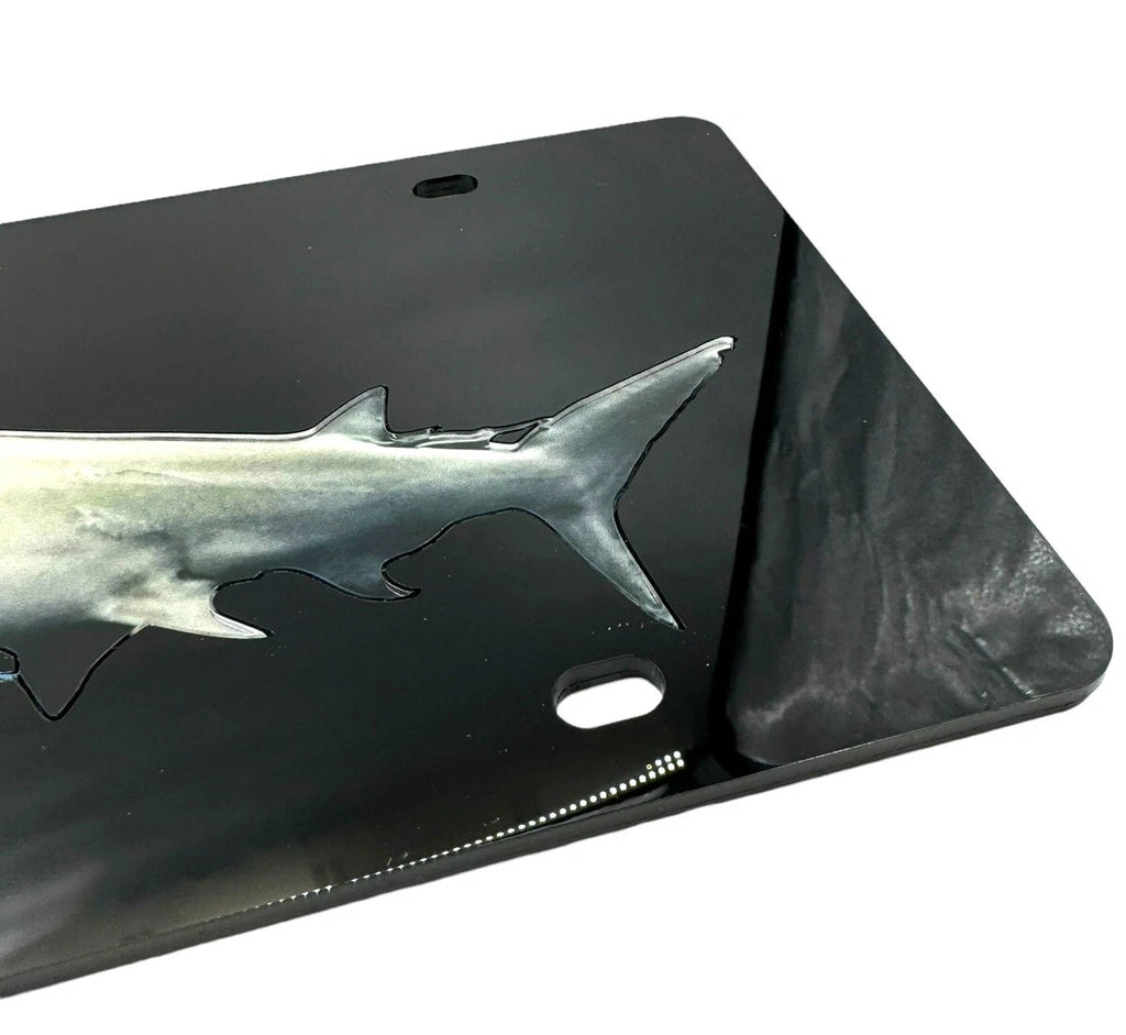 Acrylic License Plate Premium Black for Hammerhead Shark (Universal Fit)