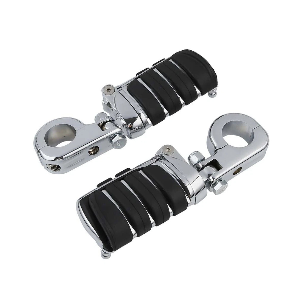 Chrome Highway Bar Footpegs for Harley Touring Softail (Fits 1-1/4'')