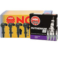 Set of 8 NGK COP Ignition Coils & Ruthenium HX Spark Plugs for Dodge Dakota (2005–2007)