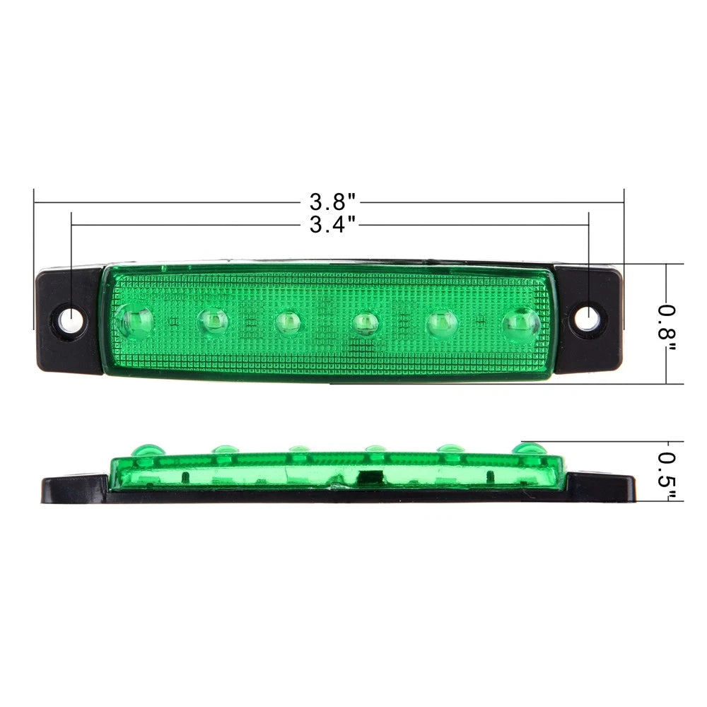 5X Sealed Clearance Light Side Marker for Truck Trailer Van (6 LED)