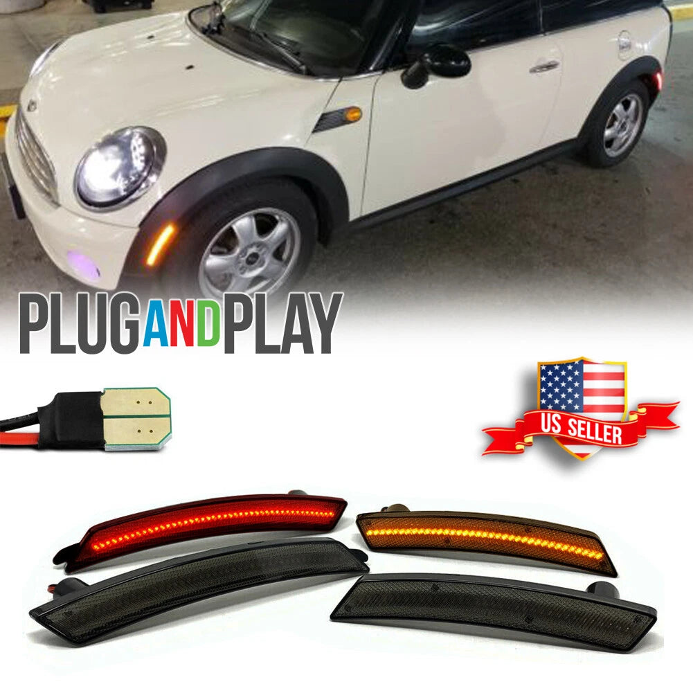 Smoked LED Side Marker Lights for Mini Cooper R55 R56 R57 R58 R59 R60 R61 (2007–2013)