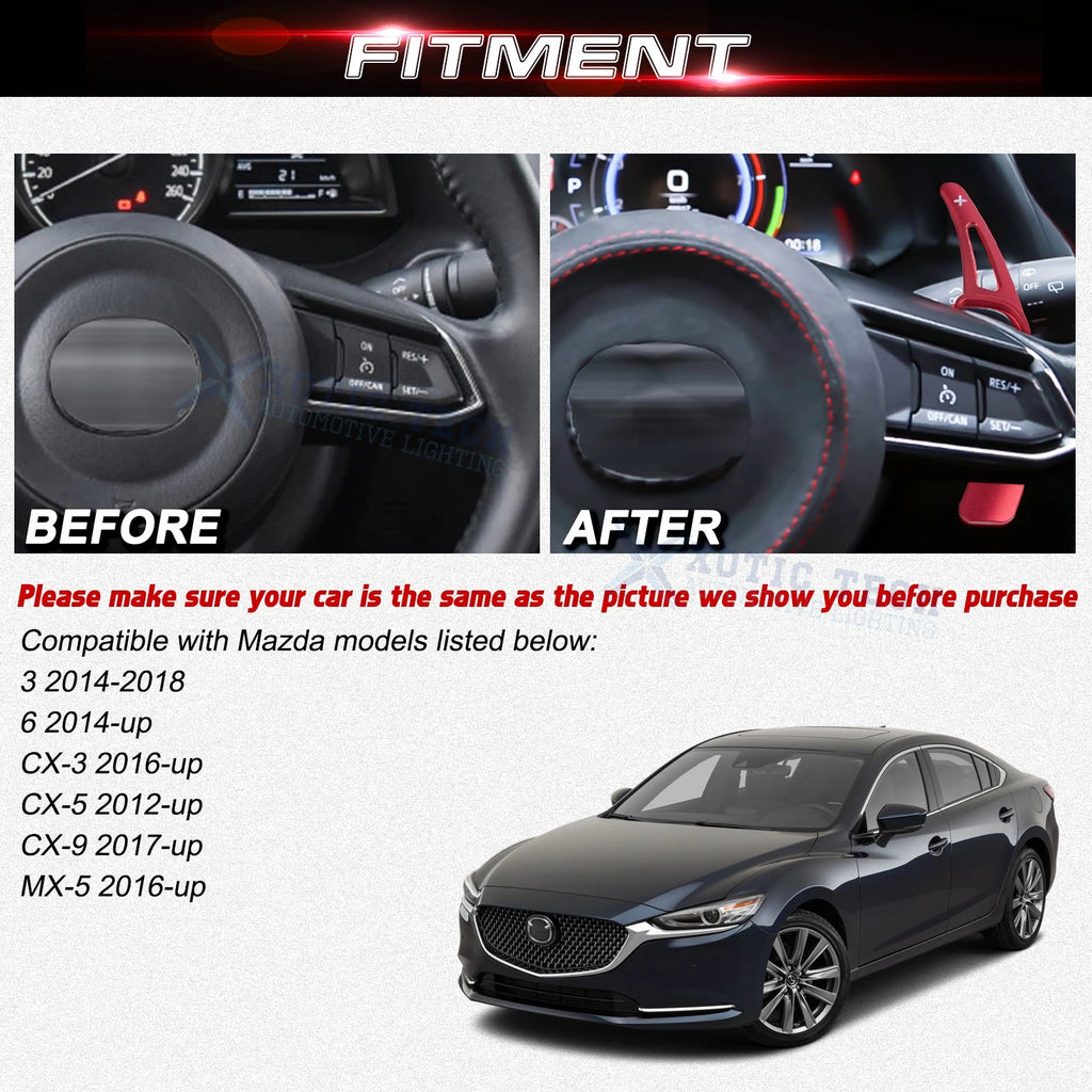 Red Aluminum Paddle Shifter Extension for Mazda (2014-2020)