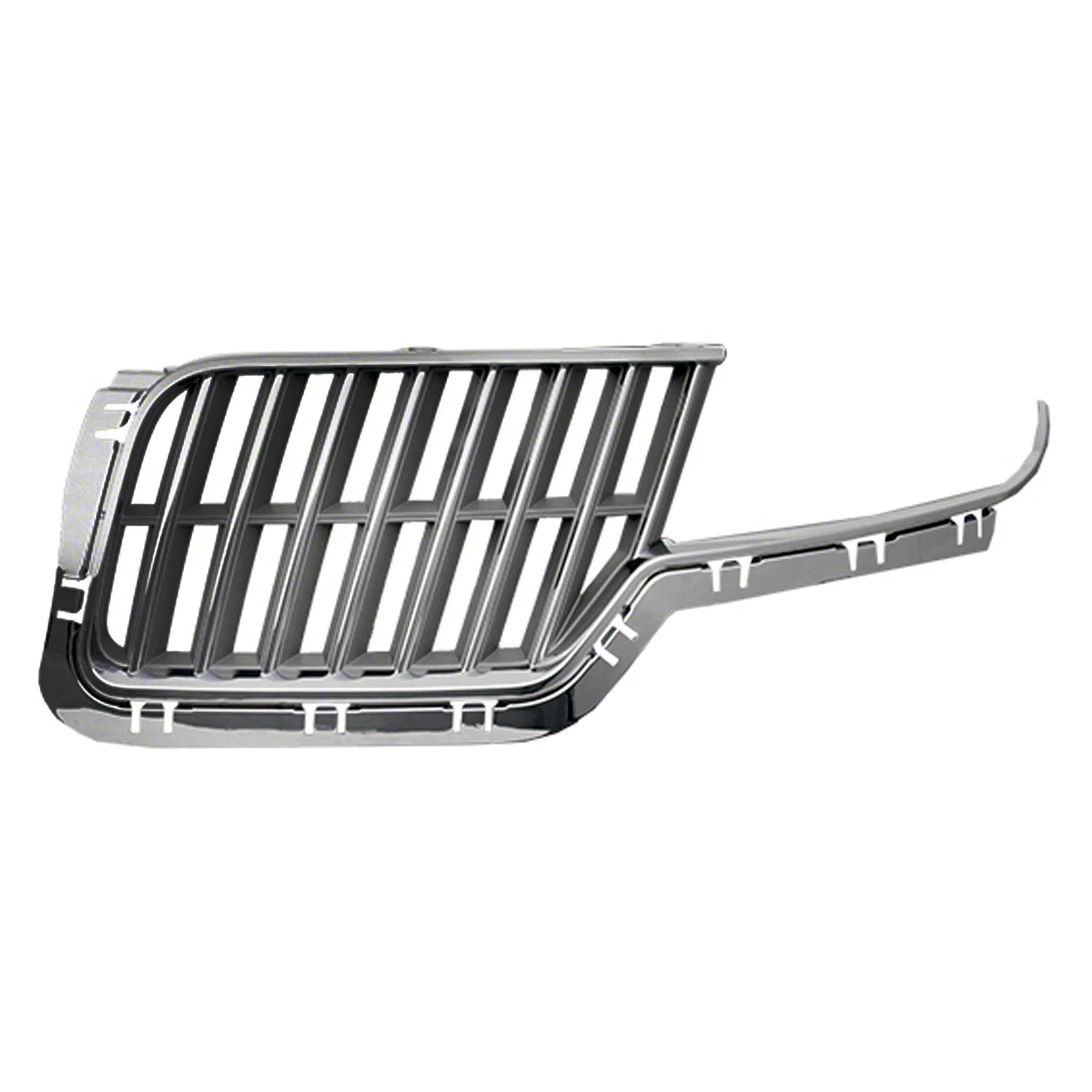 Replacement Silver Chrome ABS Plastic Driver Side Front Grille