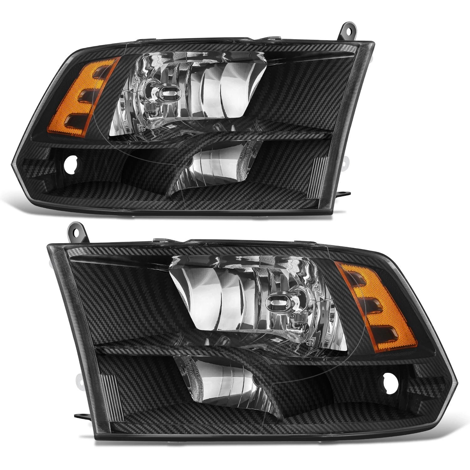Pair of Headlight Assemblies for Dodge Ram 1500 2500 3500 (2009–2012)