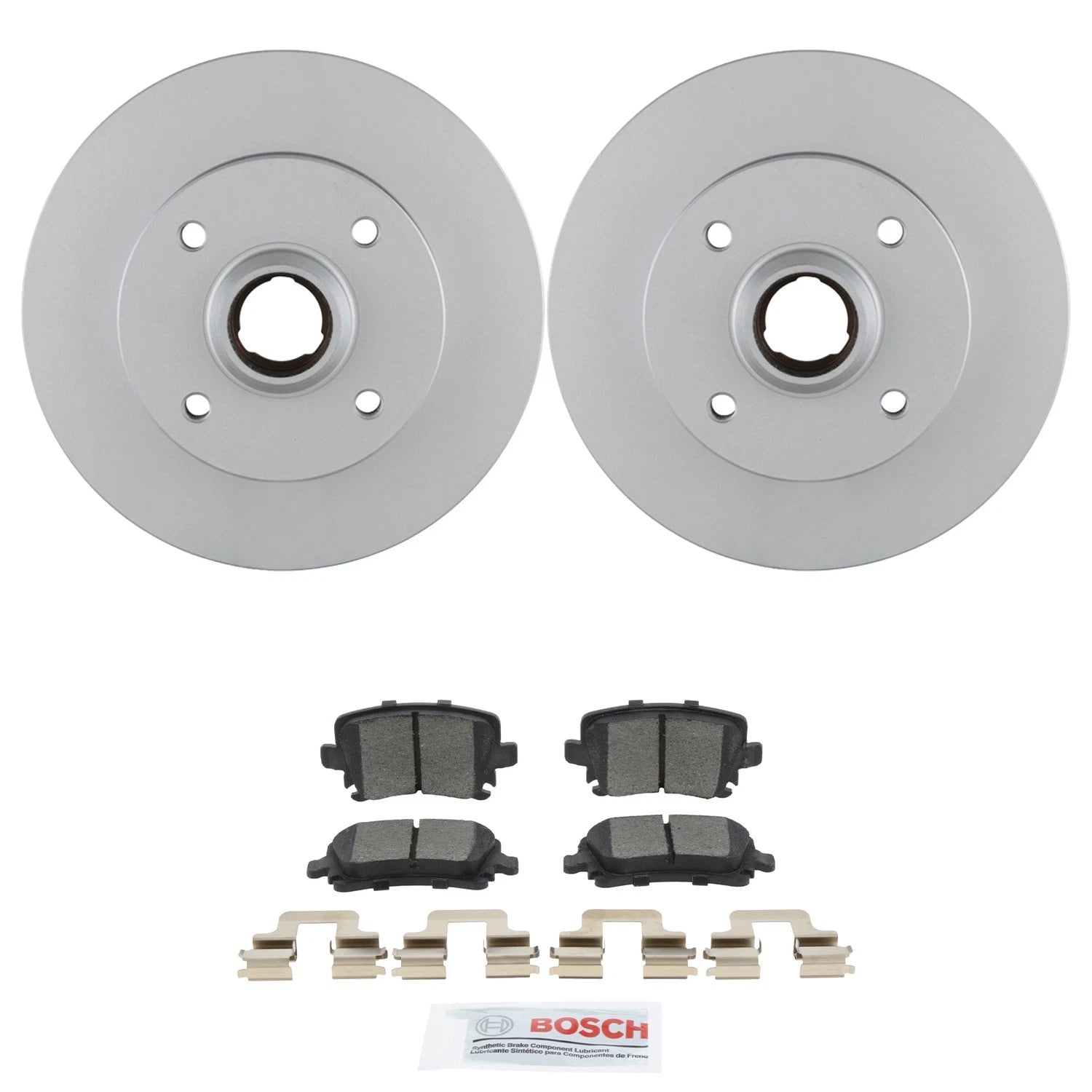 Bosch QuietCast Rear Rotors & Ceramic Brake Pad Kit for Audi A3 Quattro (2006–2013)